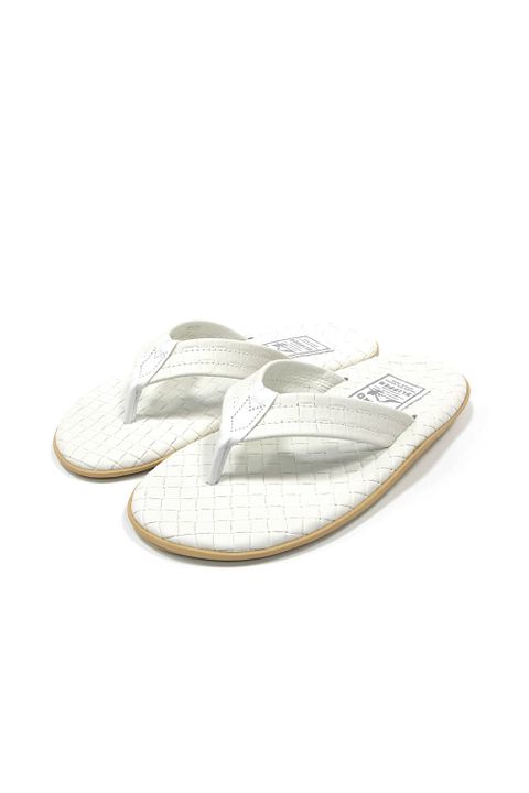 PT202SAS MEN'S SASSARI LEATHER THONG (WHITE) / クラシックイタリアンウィーブサンダル