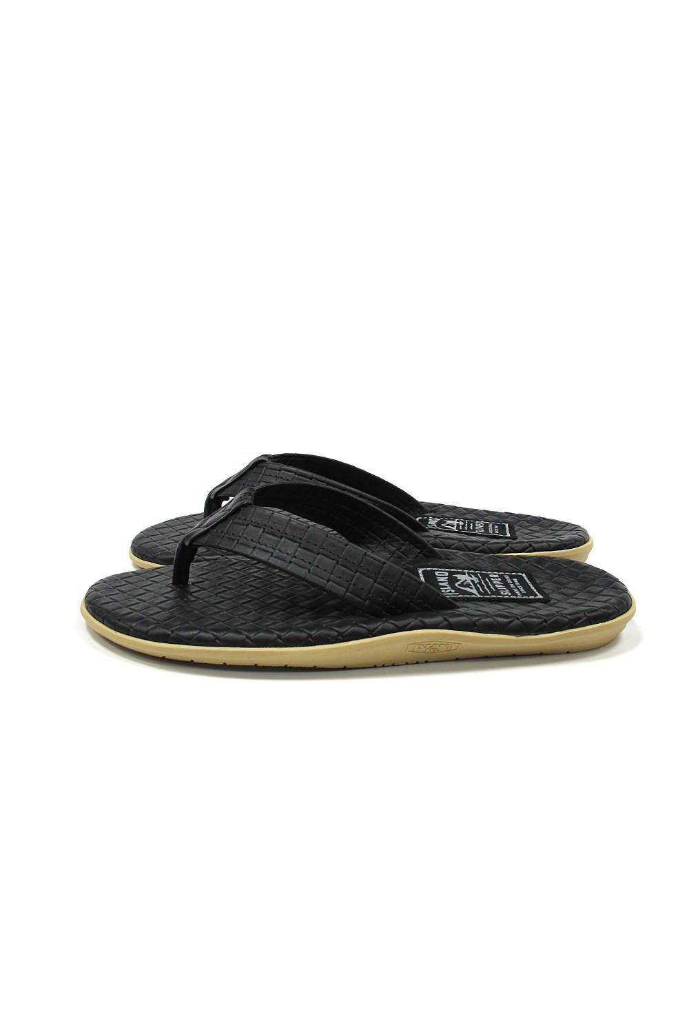 PT202SAS MEN'S SASSARI LEATHER THONG (BLACK) / クラシックイタリアンウィーブサンダル