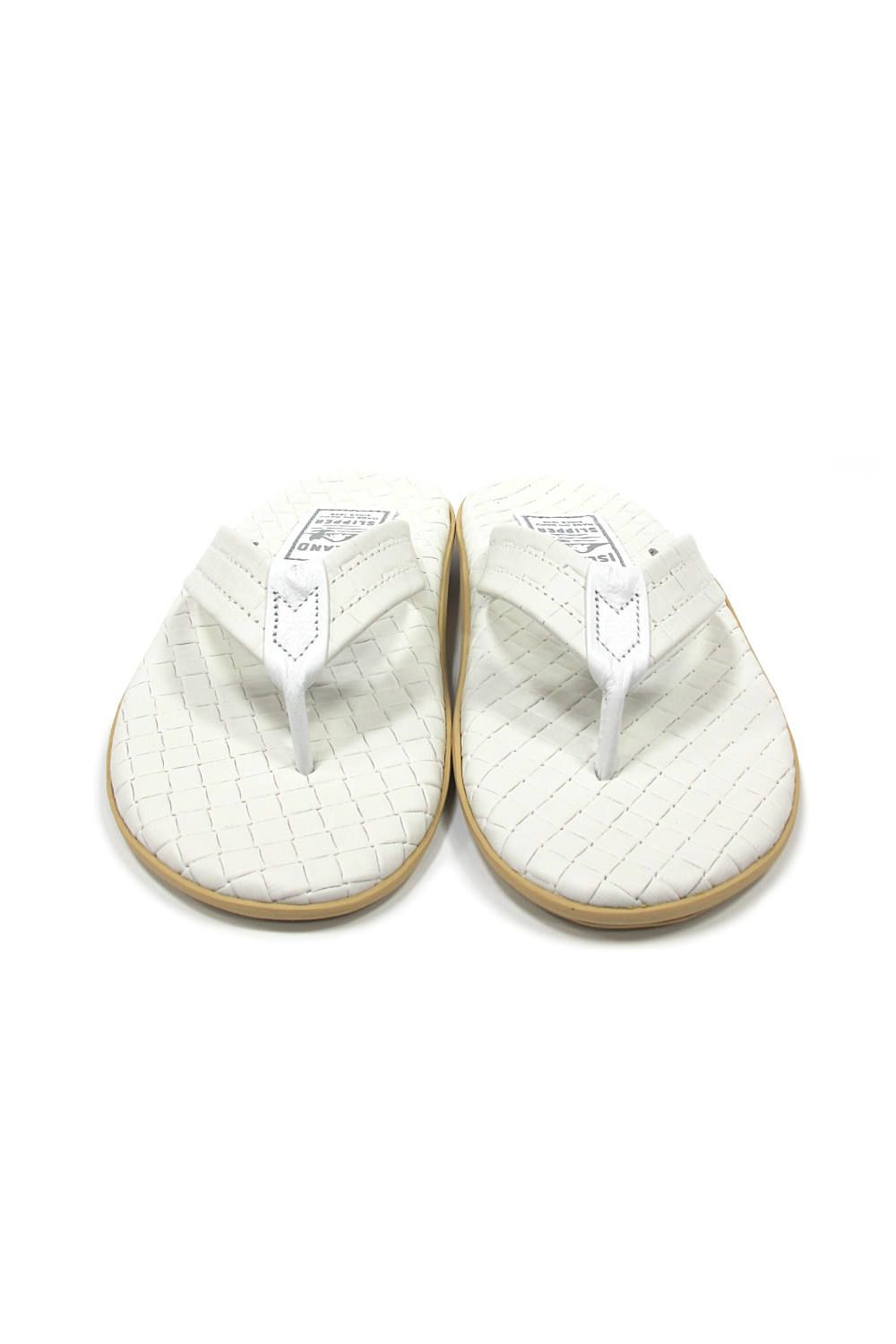 PT202SAS MEN'S SASSARI LEATHER THONG (WHITE) / クラシックイタリアンウィーブサンダル