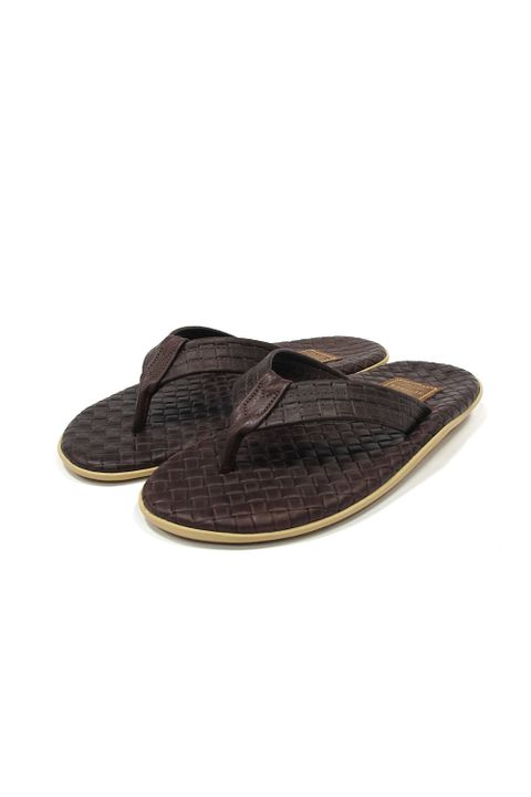 PT202SAS MEN'S SASSARI LEATHER THONG (BROWN) / クラシックイタリアンウィーブサンダル