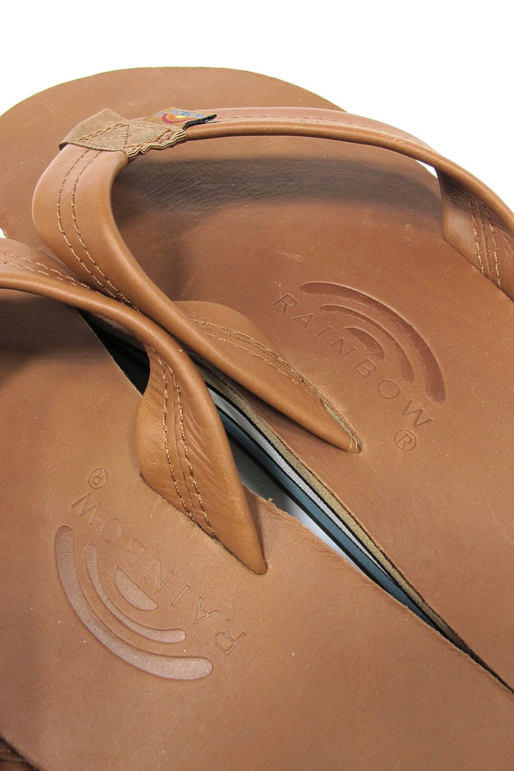 DOUBLE LAYER CLASSIC LEATHER with ARCH SUPPORT (TAN/BLUE) / ダブルミッドソール クラシックレザーサンダル