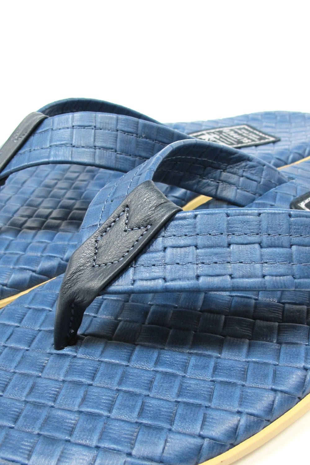 PT202SAS MEN'S SASSARI LEATHER THONG (ROYAL BLUE) / クラシックイタリアンウィーブサンダル