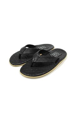 PT202SAS MEN'S SASSARI LEATHER THONG (BLACK) / クラシックイタリアンウィーブサンダル