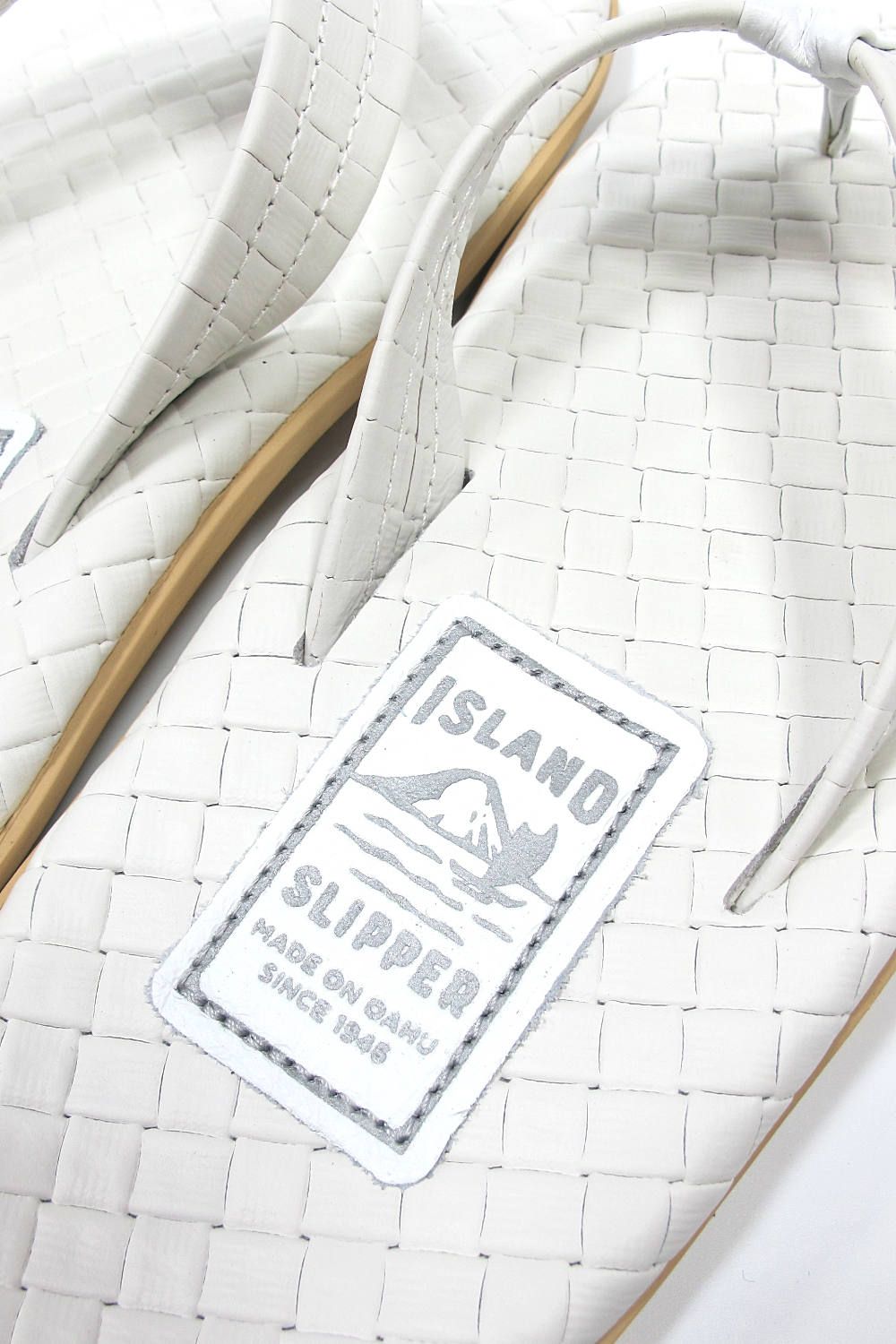 PT202SAS MEN'S SASSARI LEATHER THONG (WHITE) / クラシックイタリアンウィーブサンダル