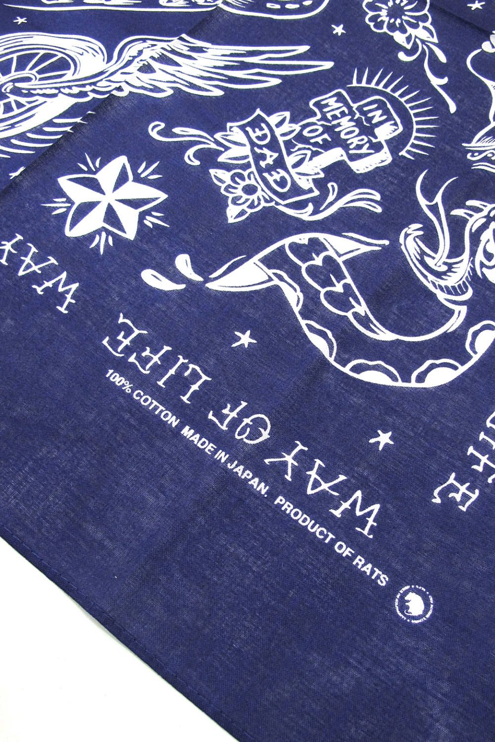 RATS - RATS TOKYO BANDANA (NAVY) / ×MAGICAL DESIGN コラボバンダナ