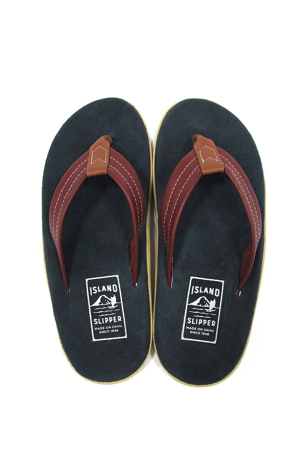 PT203ML MEN'S MALTI COLOR SUEDE LEATHER THONG (NAVY/OXBLOOD) / マルチカラースウェードサンダル