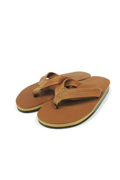 DOUBLE LAYER CLASSIC LEATHER with ARCH SUPPORT (TAN/BLUE) / ダブルミッドソール クラシックレザーサンダル