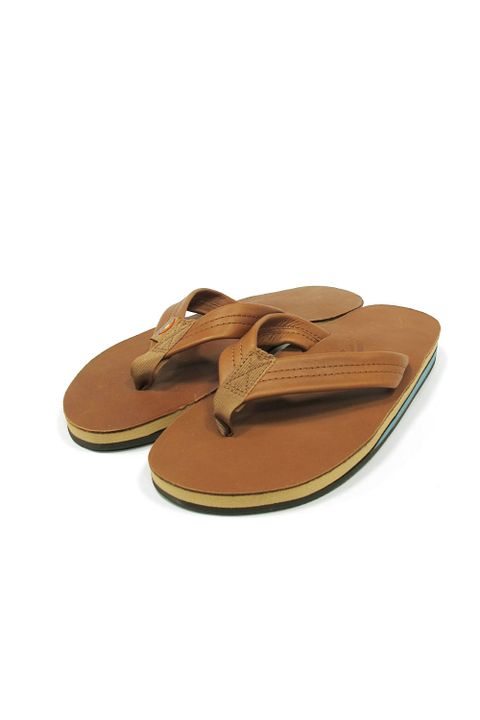 DOUBLE LAYER CLASSIC LEATHER with ARCH SUPPORT (TAN/BLUE) / ダブルミッドソール クラシックレザーサンダル