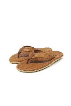 PT202SAS MEN'S SASSARI LEATHER THONG (COGNAC) / クラシックイタリアンウィーブサンダル