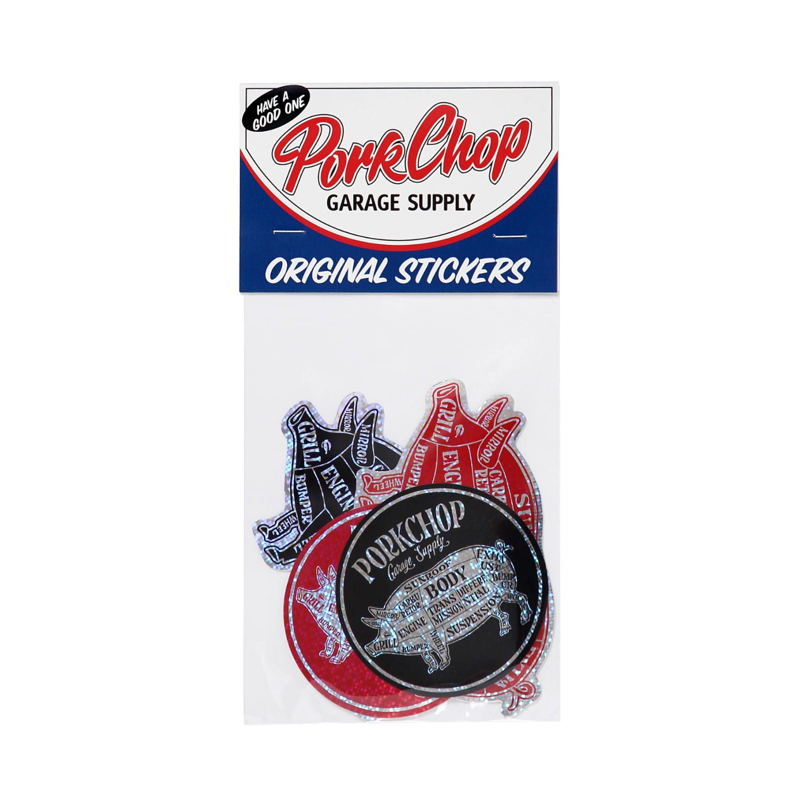 HOLOGRAM STICKER SET (BLACK/RED) / ホログラム ステッカーセット