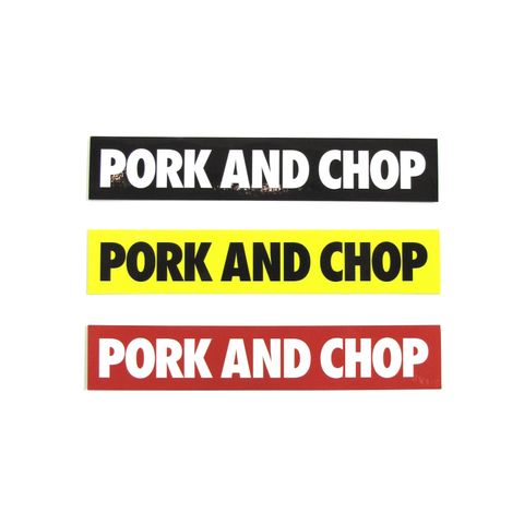 PORK AND CHOP STICKER SET (BLACK/RED/YELLOW) / ポークアンドチョップ ステッカーセット