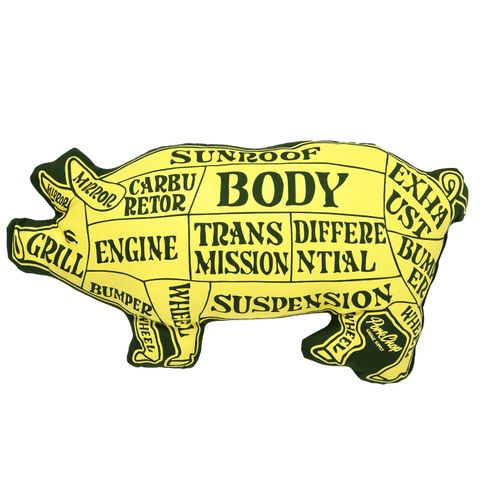 PORK CUSHION (YELLOW/DARK GREEN) / ポーククッション