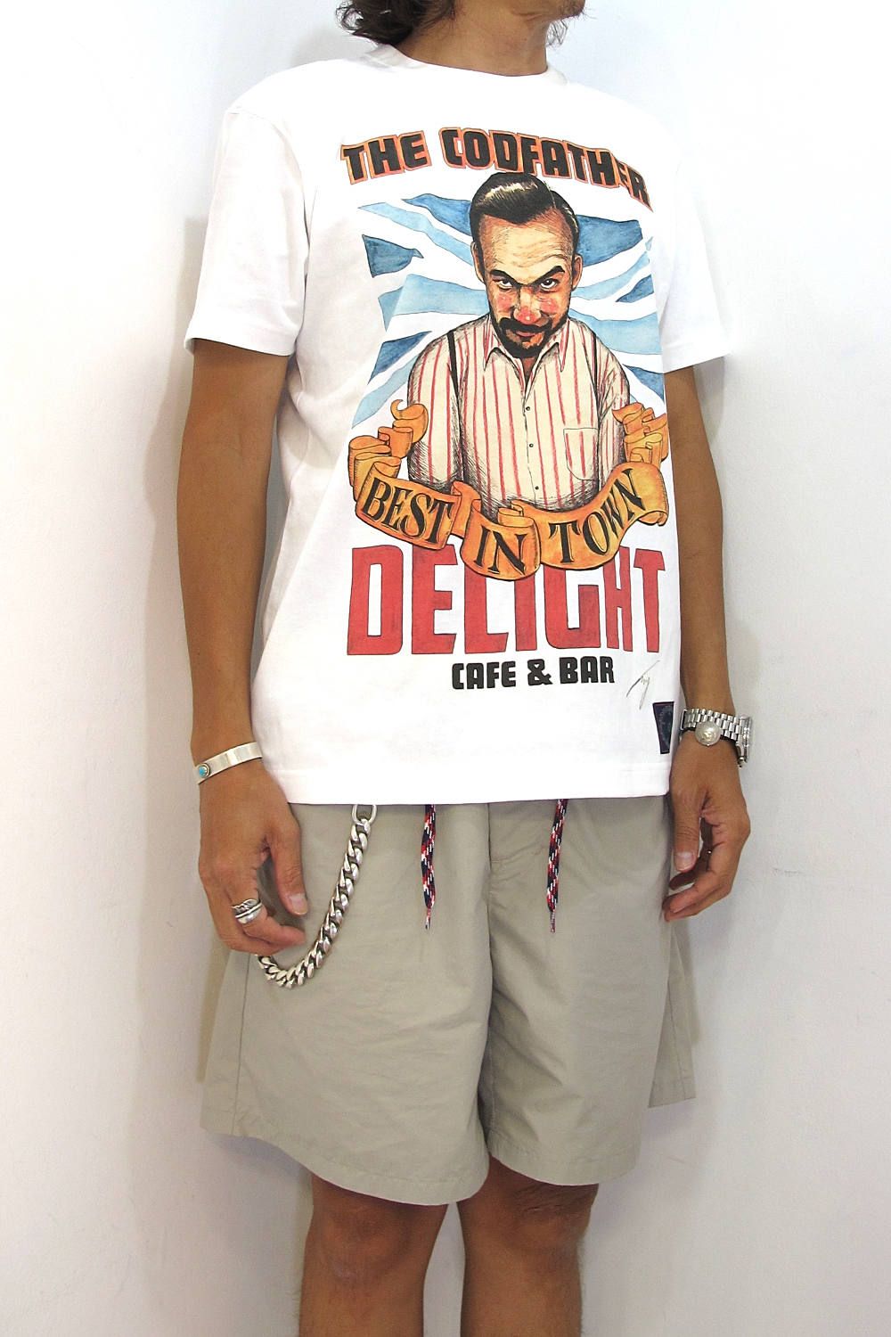 PRINT S/S TEE (WHITE) / CAFE&BAR DELIGHT コラボT