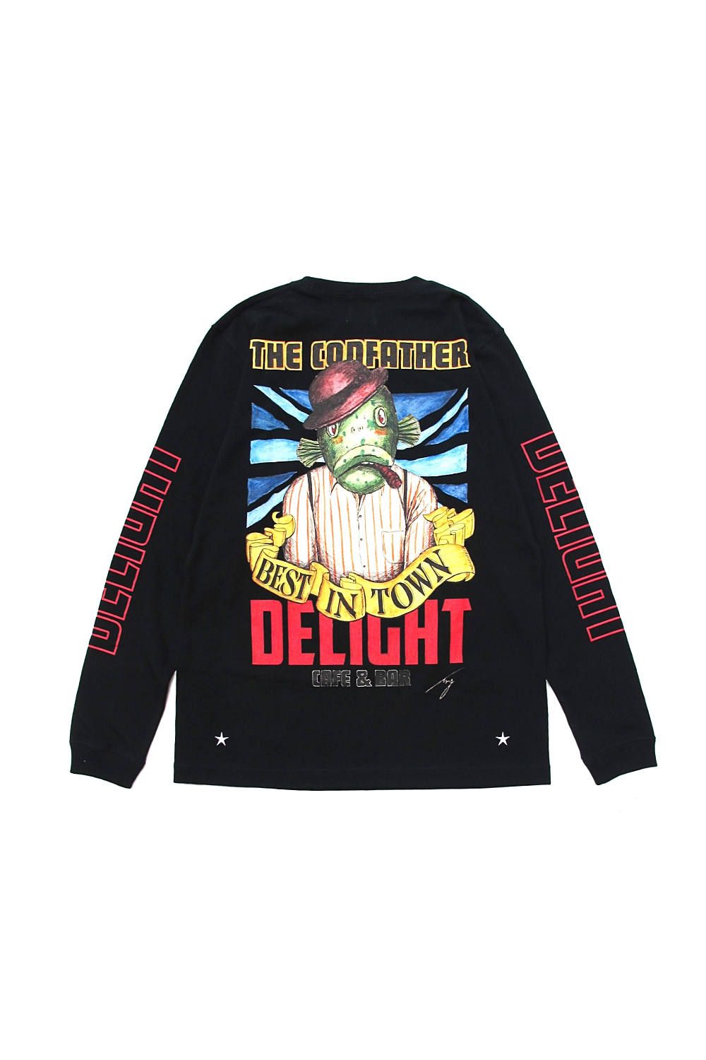 PRINT L/S TEE (BLACK) / CAFE&BAR DELIGHT コラボロンT