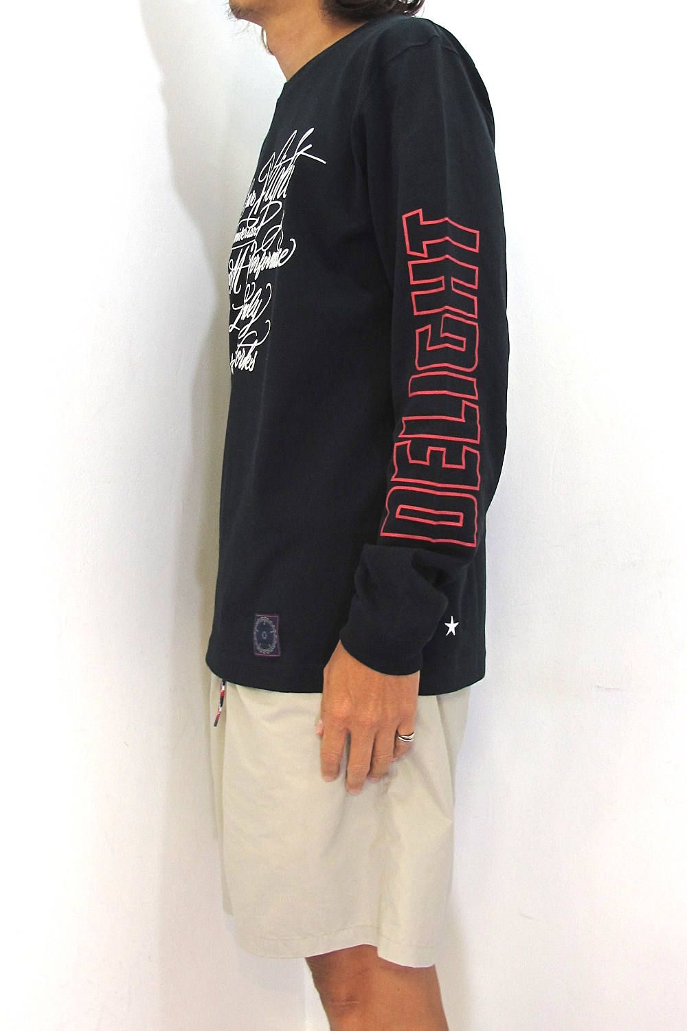 PRINT L/S TEE (BLACK) / CAFE&BAR DELIGHT コラボロンT