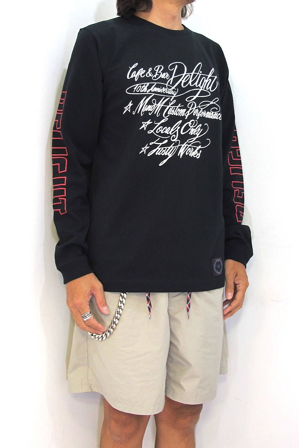 PRINT L/S TEE (BLACK) / CAFE&BAR DELIGHT コラボロンT