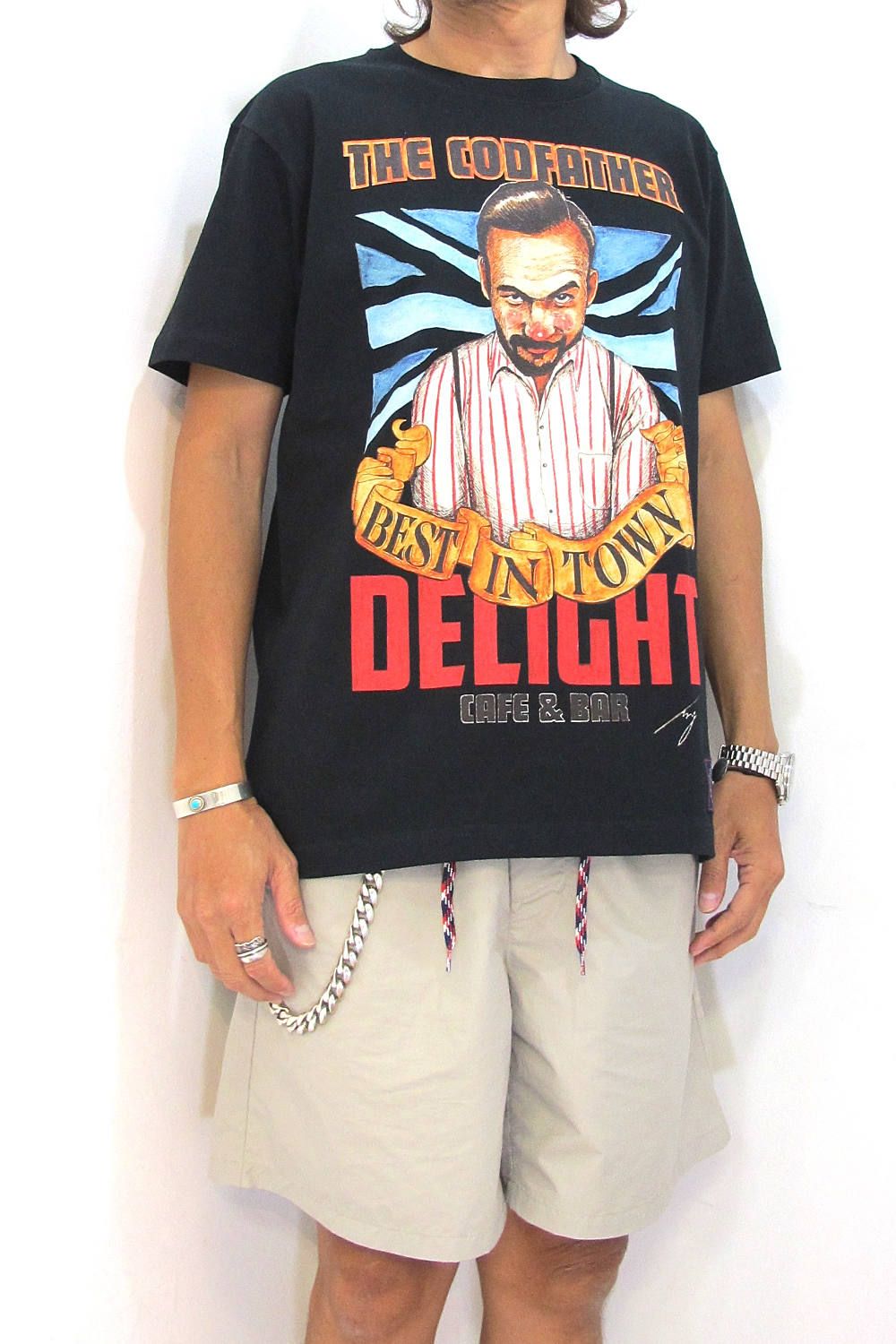 PRINT S/S TEE (BLACK) / CAFE&BAR DELIGHT コラボT