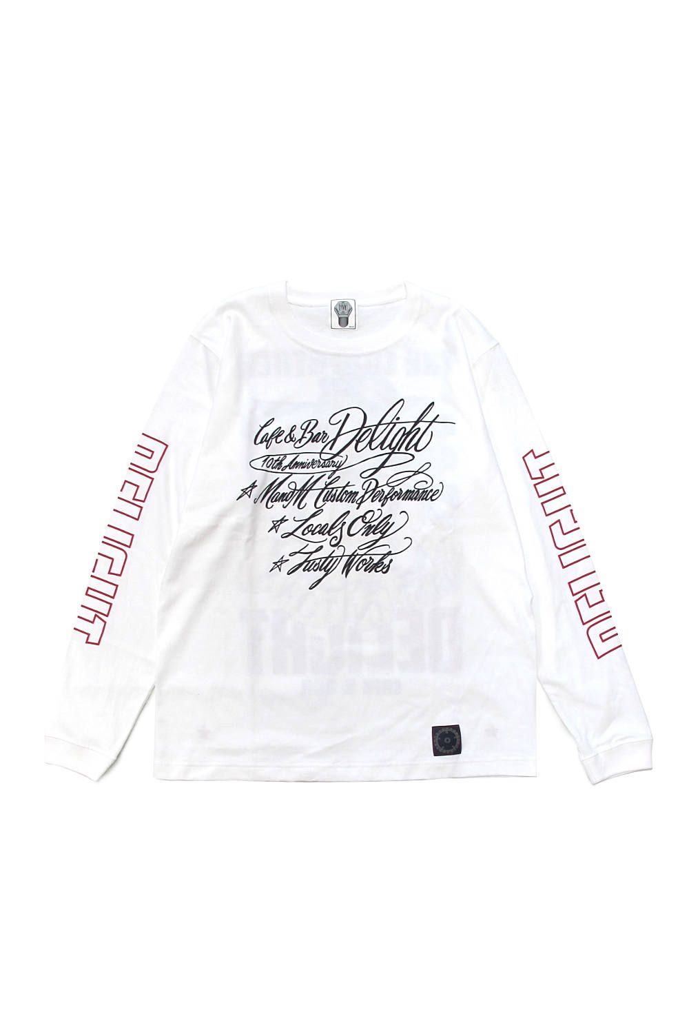 PRINT L/S TEE (WHITE) / CAFE&BAR DELIGHT コラボロンT