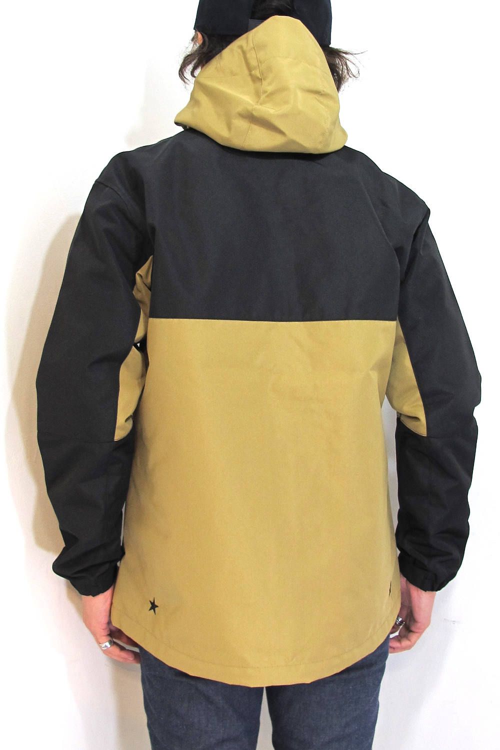 SWITCHING SHELL HOODIE (BROWN/BLACK) / 2トーン マウンテンパーカー - S
