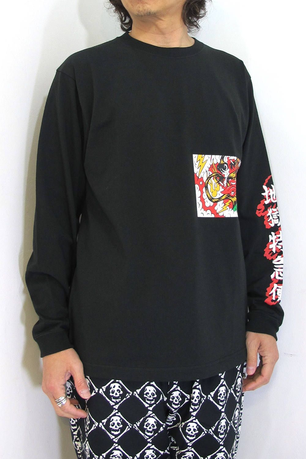 ×DELIVERYHELLS×HQ L/S TEE (BLACK) / ×デリバリーヘルズ×HQ 3コラボレーションロンT