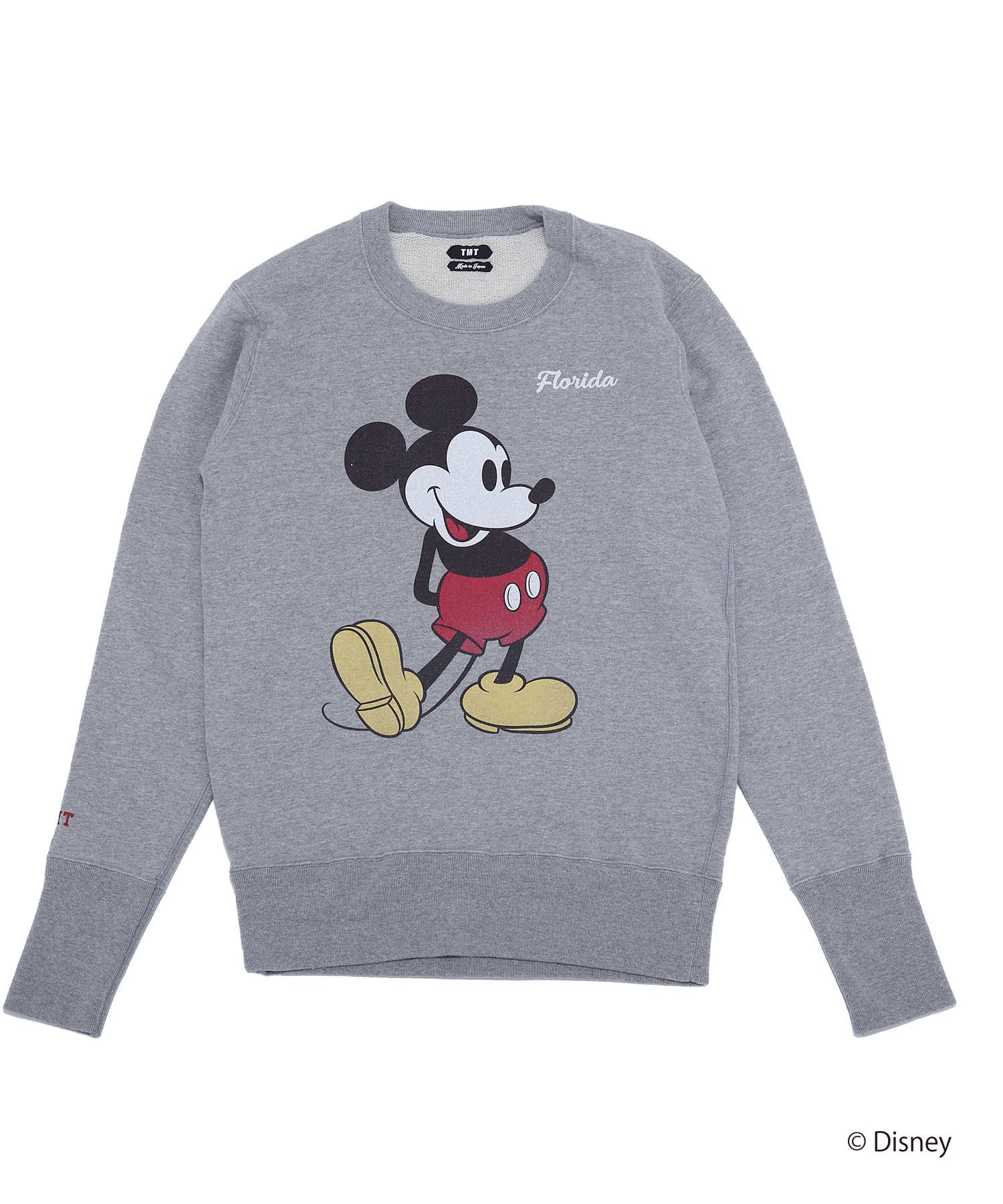 TMT - CREW NECK VINTAGE SWEAT SHIRTS (FLORIDA/MICKEY) (TOP GRAY