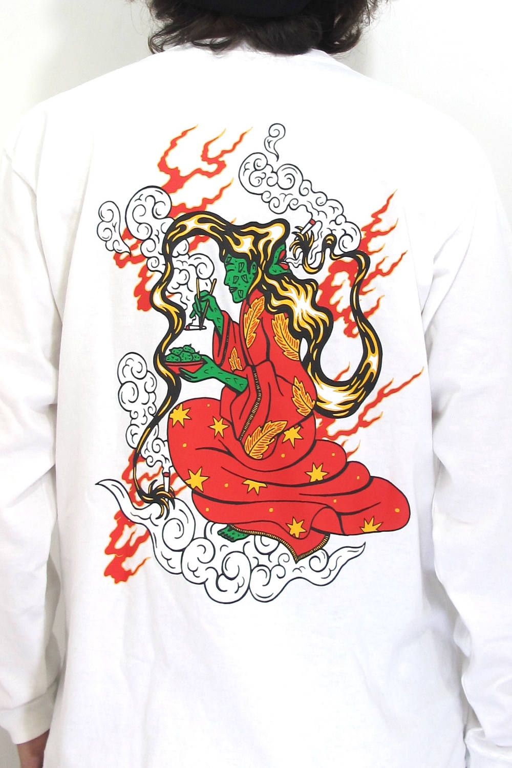 ×DELIVERYHELLS×HQ L/S TEE (WHITE) / ×デリバリーヘルズ×HQ 3コラボレーションロンT