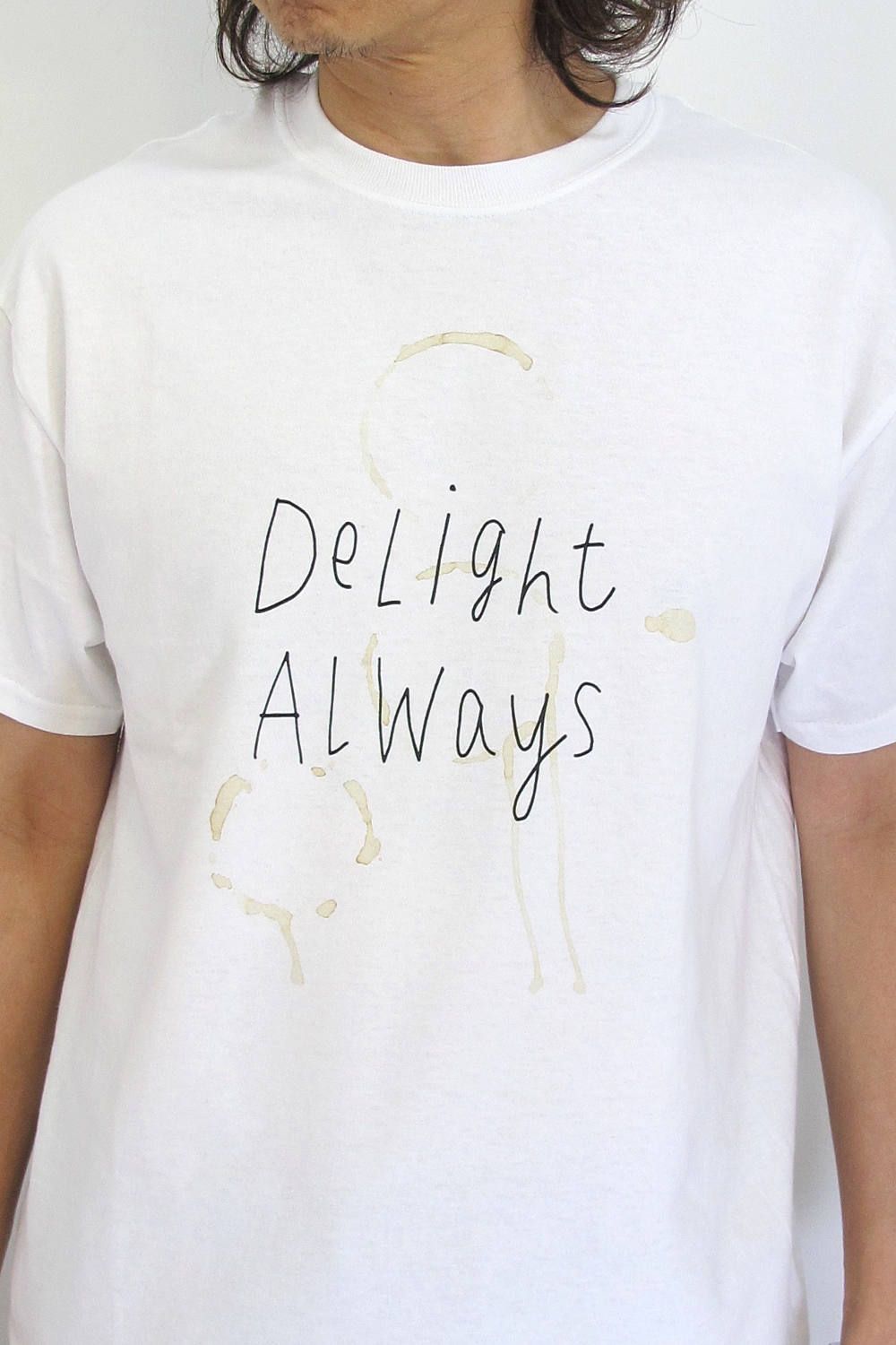 PRINT S/S TEE (COFFEE STAIN) (WHITE) / CAFE&BAR DELIGHT 10周年記念コラボT