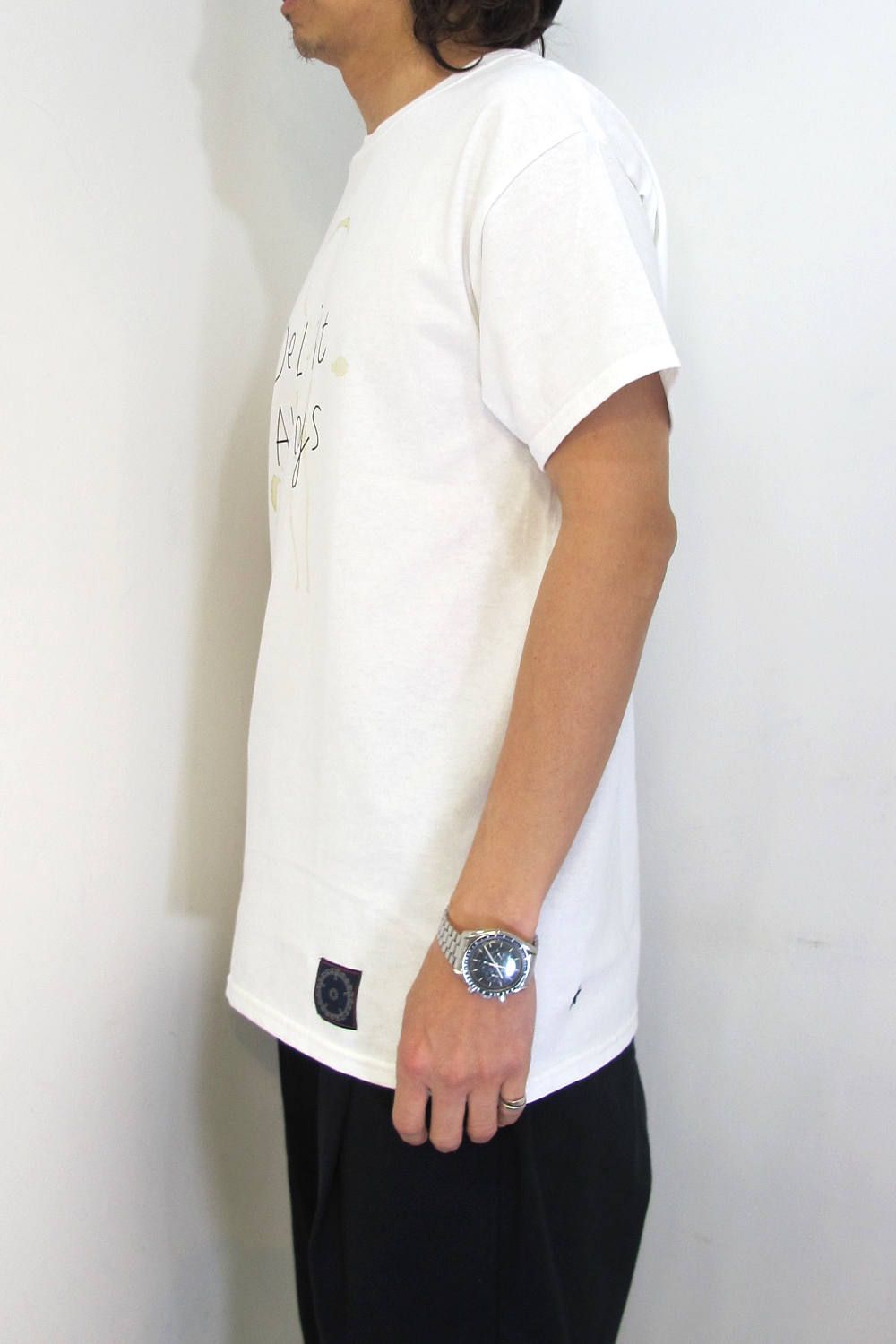 PRINT S/S TEE (COFFEE STAIN) (WHITE) / CAFE&BAR DELIGHT 10周年記念コラボT