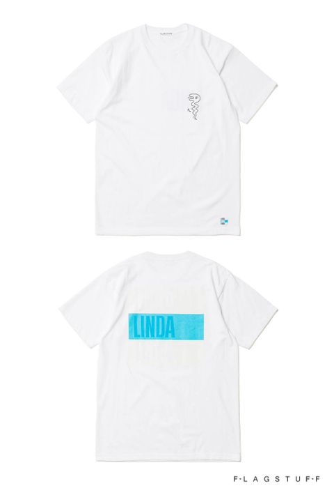 ×F-LAGSTUF-F "LINDA" TEE (WHITE) / ×フラグスタフ コラボレーションT