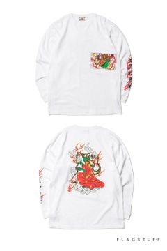 ×DELIVERYHELLS×HQ L/S TEE (WHITE) / ×デリバリーヘルズ×HQ 3コラボレーションロンT