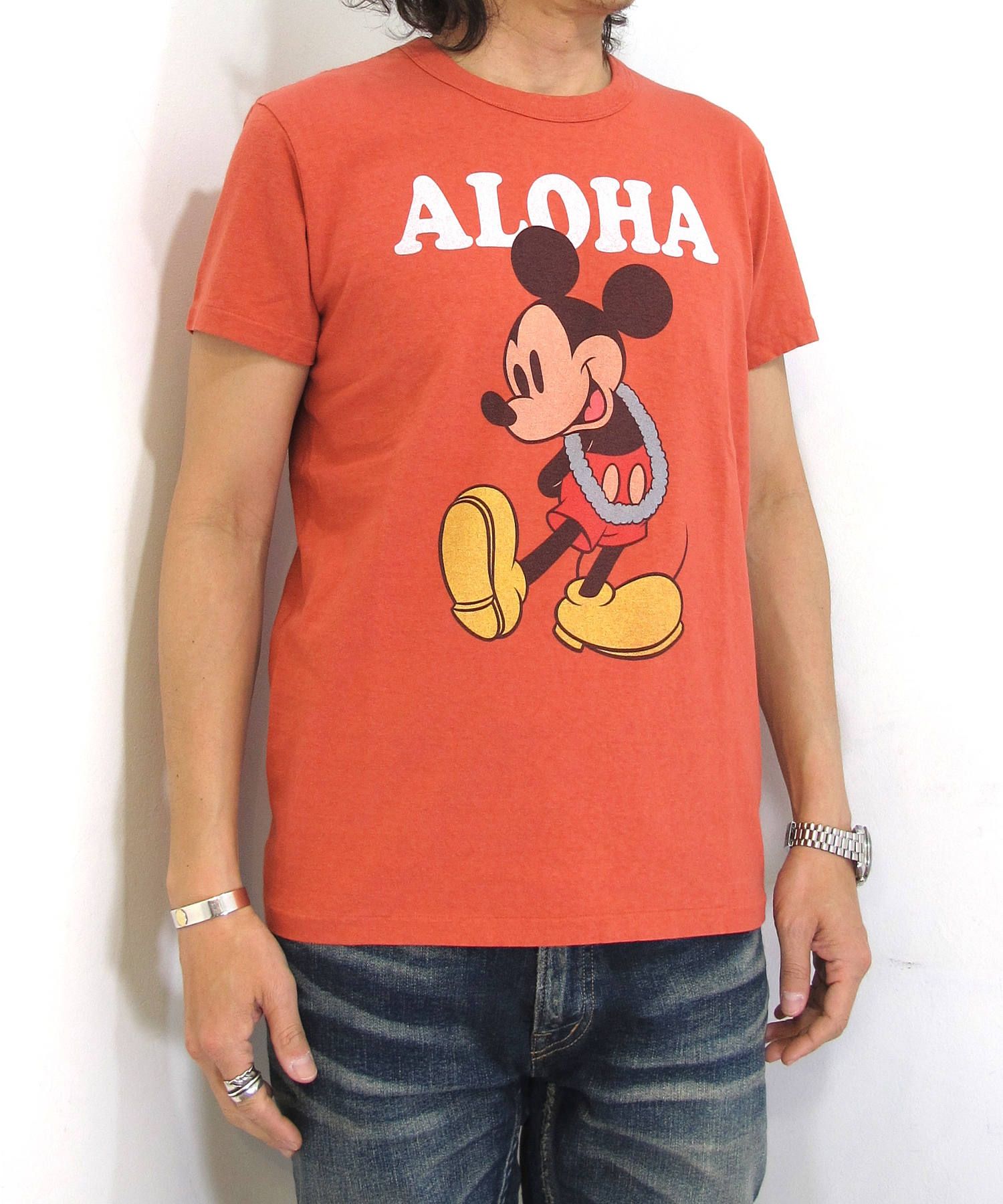 TMT - S/SL RAFI JERSEY(ALOHA/MICKEY) (RED) / ミッキーマウス コラボ