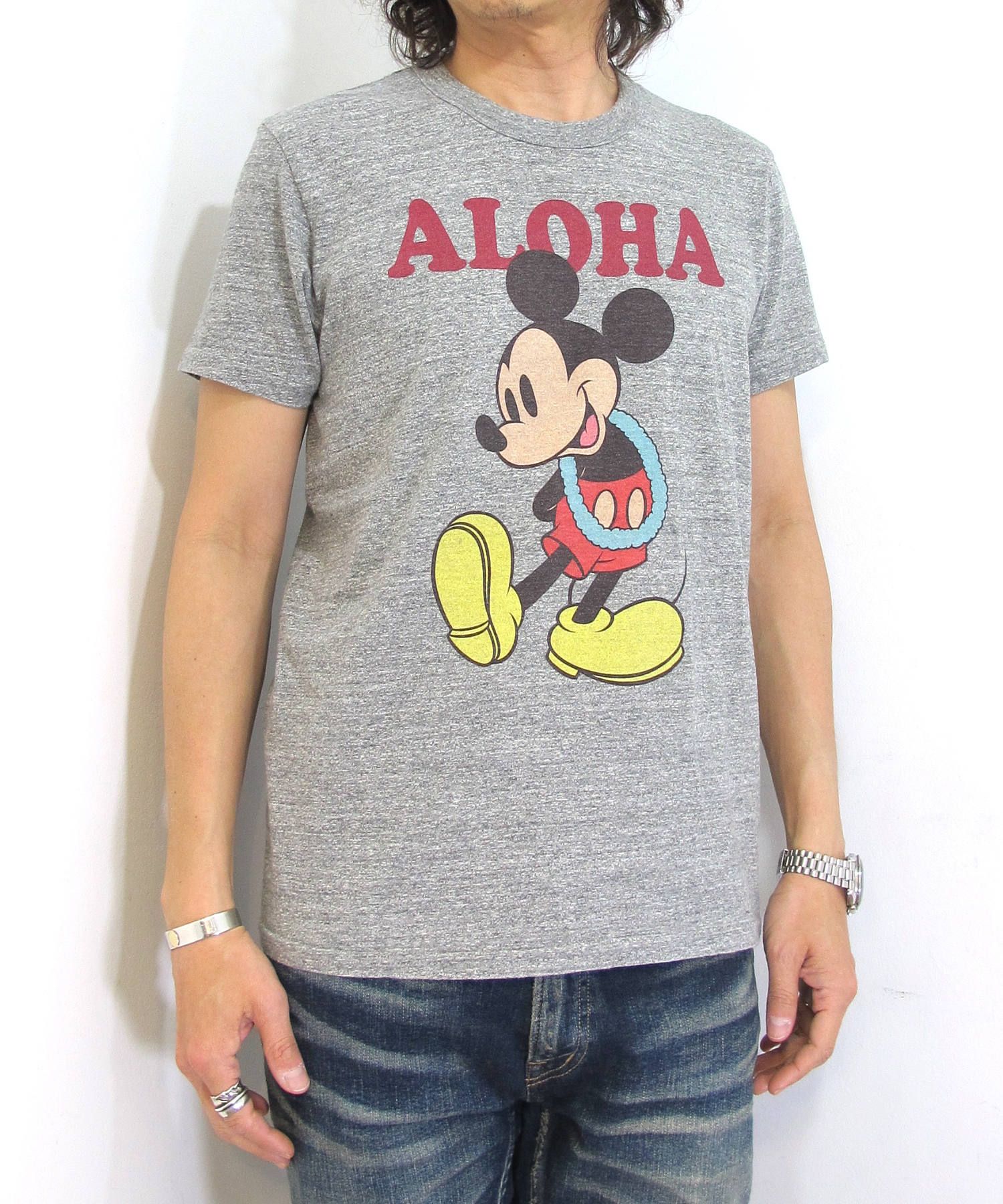 TMT - S/SL RAFI JERSEY(ALOHA/MICKEY) (TOP GRAY) / ミッキーマウス