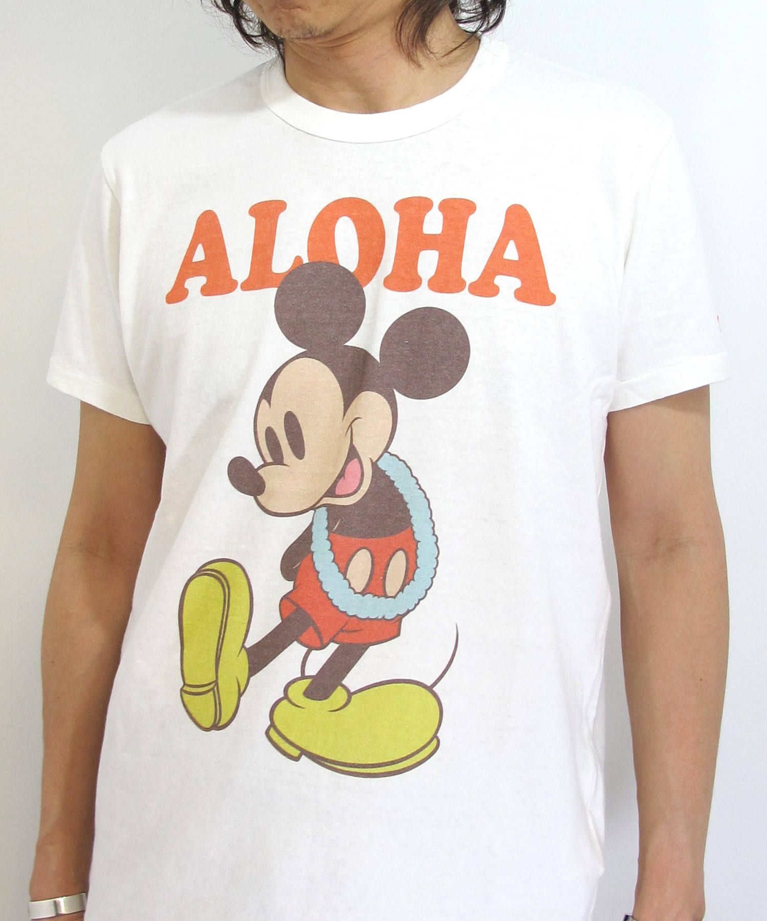 TMT - S/SL RAFI JERSEY(ALOHA/MICKEY) (WHITE) / ミッキーマウス