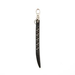 ROUND & PYRAMID STUDS LEATHER SHORT KEY RING (BLACK) / スタッズ レザー キーリング ショート バージョン