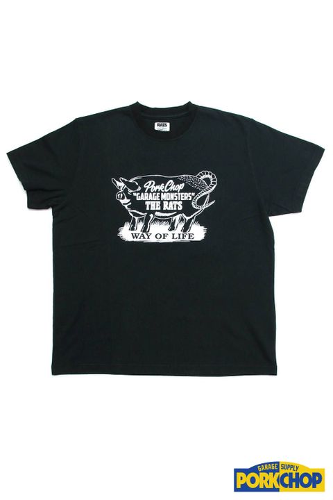 ×PORK CHOP GARAGE MONSTERS T-SHIRT (BLACK) / ポークチョップ コラボT
