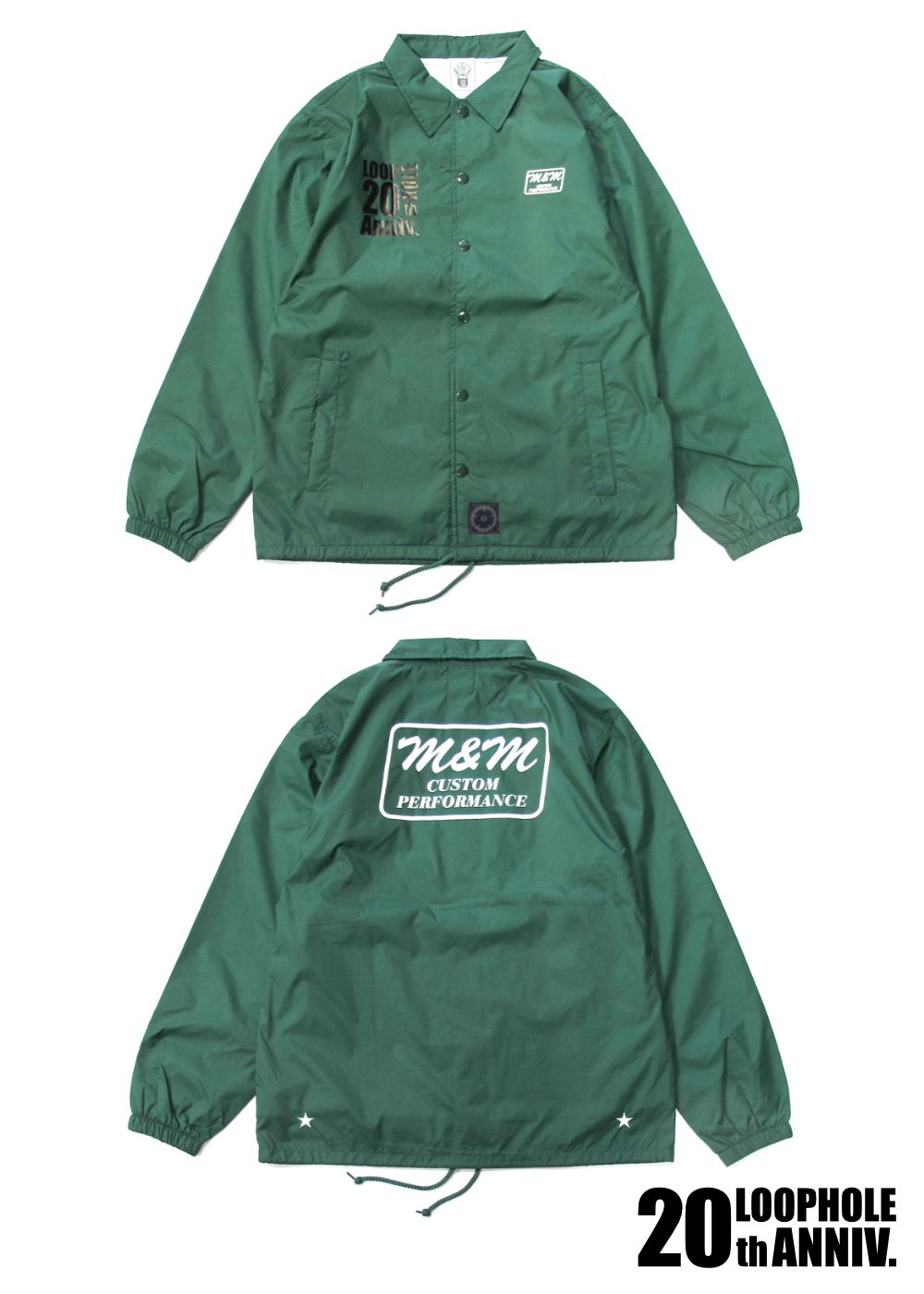 LOOPHOLE 20th ANNIVERSARY PRINT WINDBREAKER (CEMENT) / ループホール20周年記念  コーチジャケット - S