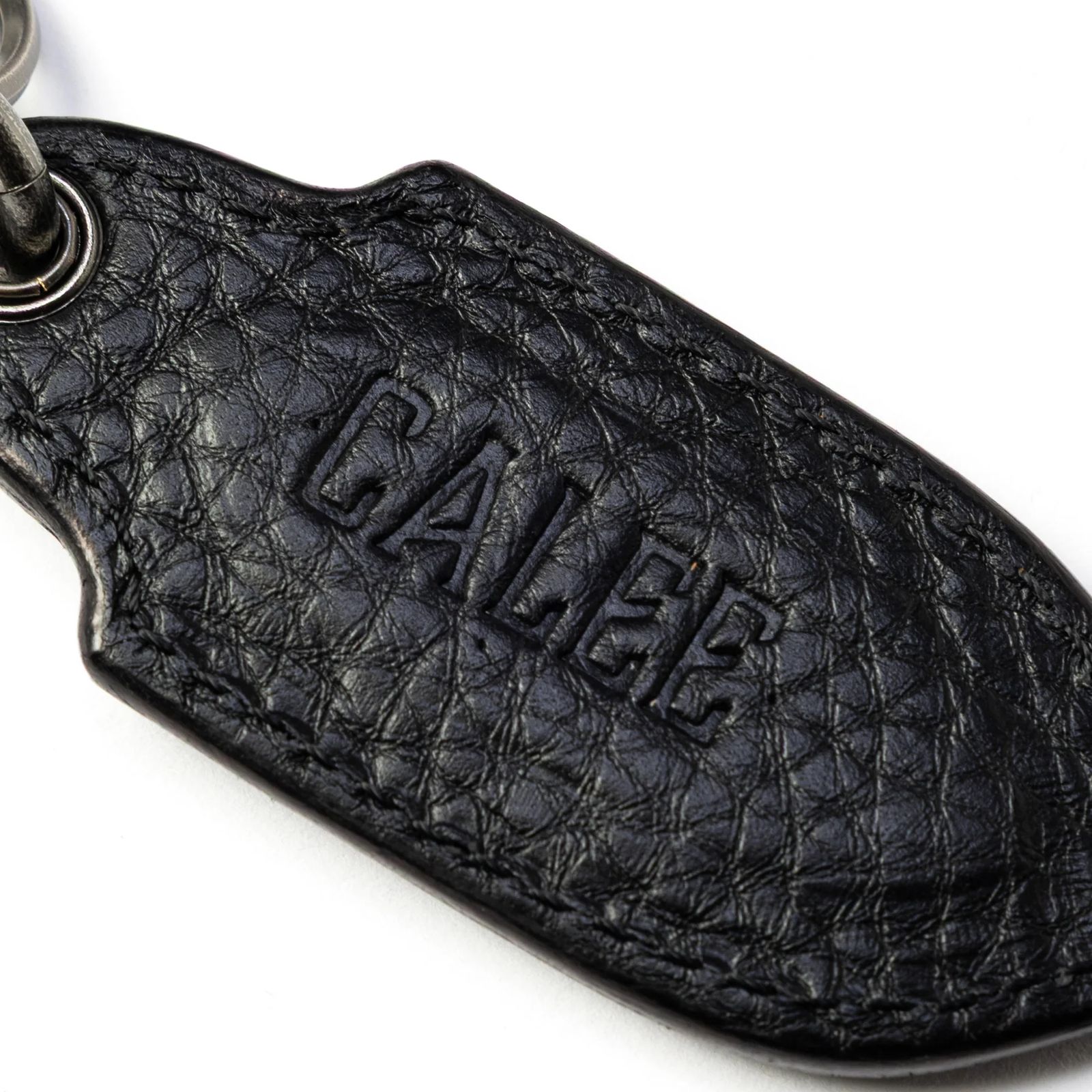 ROUND STUDS LEATHER KEY RING ＜TYPE A＞ (BLACK) / スタッズ レザー キーリング