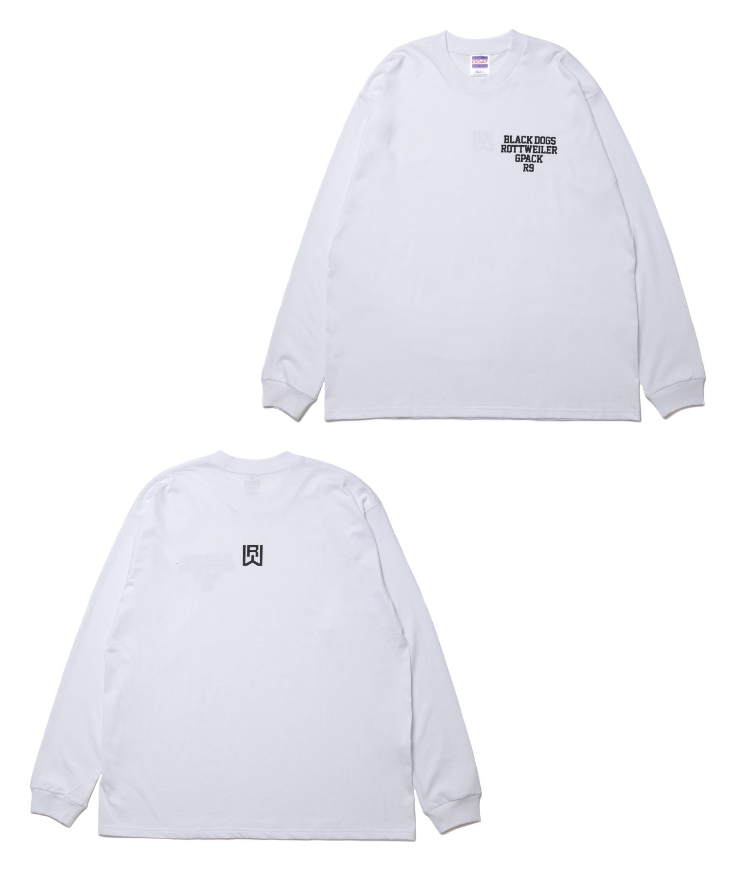 ROTTWEILER - COLLEGE RW L/S TEE (BLACK) / プリントロンT | LOOPHOLE