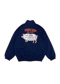 PORK BACK NYLON JKT (NAVY) / ポークバック ナイロン トラック ジャケット