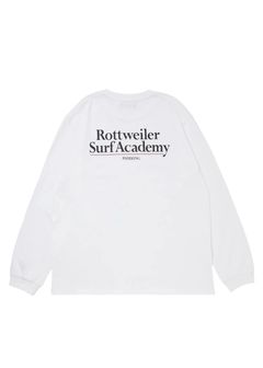 R9 SURF ACADEMY LS TEE (WHITE) /  オリジナル ロゴプリント ロングスリーブ Tシャツ