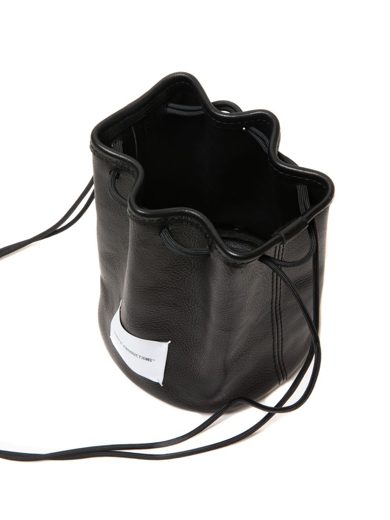 COOTIE PRODUCTIONS - Leather Bucket Bag (BLACK) / レザー 巾着 