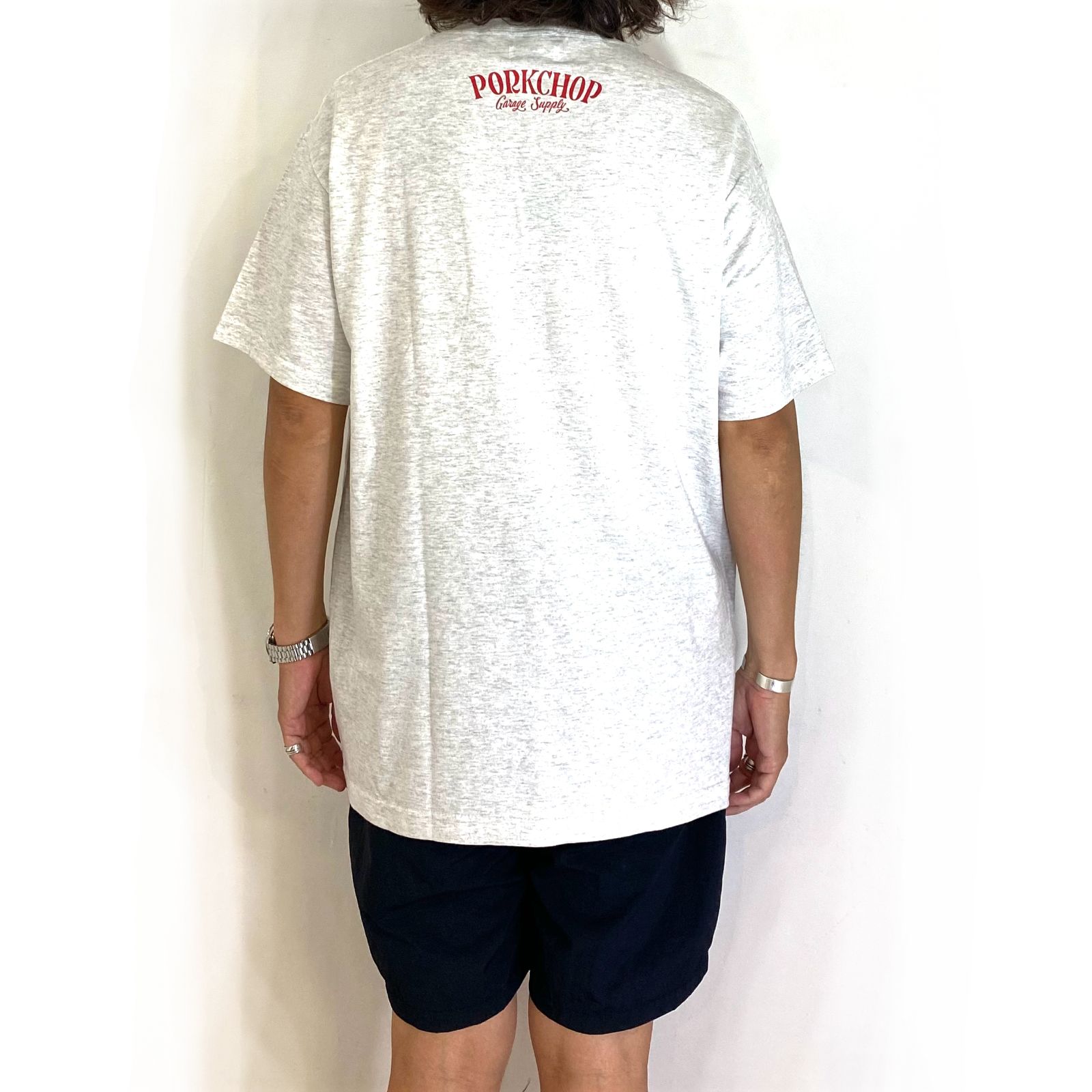 PORKCHOP GARAGE SUPPLY - PORK FRONT TEE 25 (ASH) / ポーク