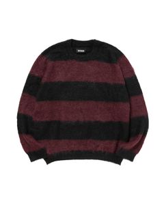 BORDER KNIT (RED) / ボーダー モヘア ニット