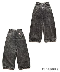 ×WILLY CHAVARRIA Black Denim CB.RAVER PANTS (BLACK) / ×ウィリーチャバリア コラボ ワイドデニムパンツ