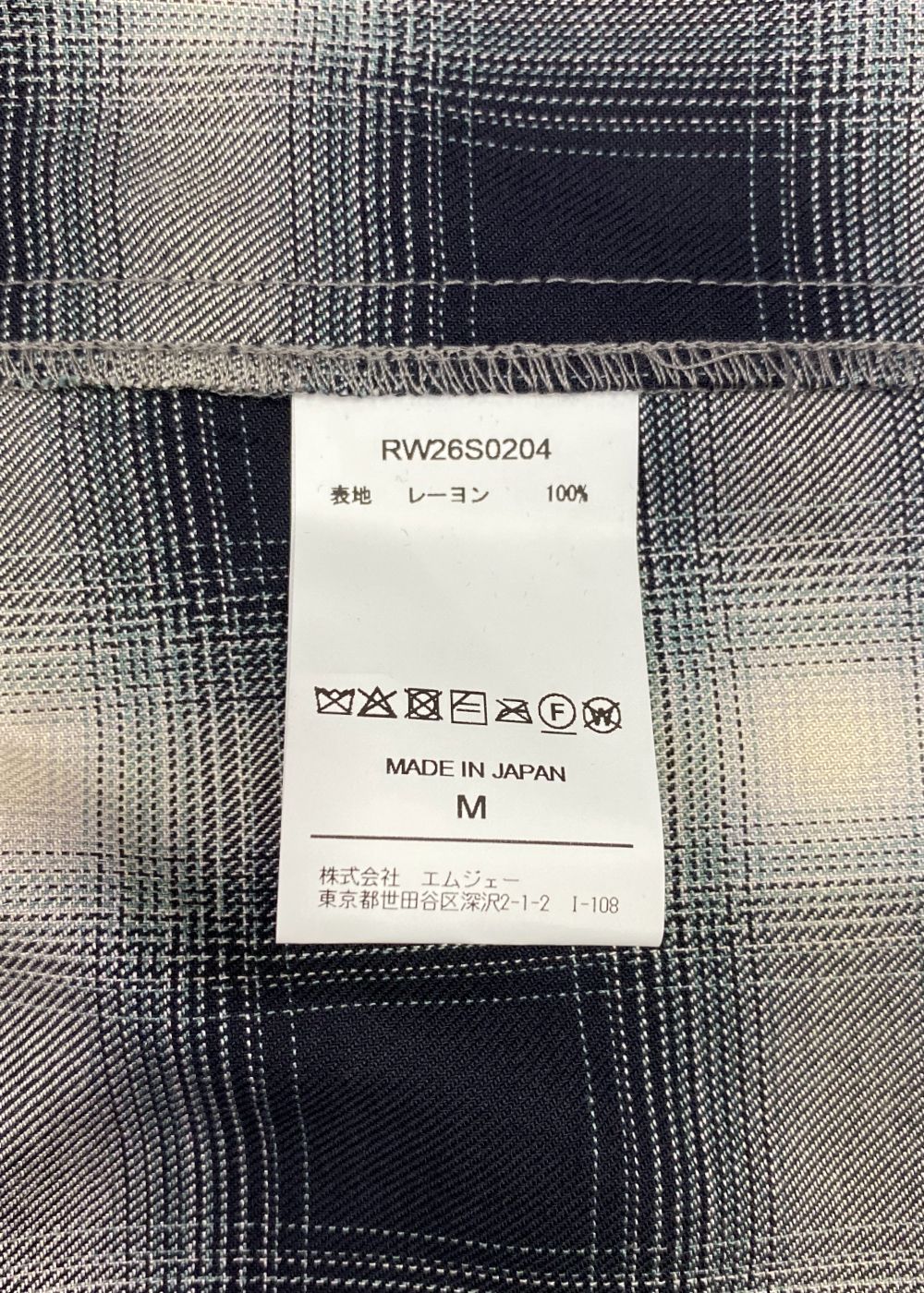 R9 OMBRE CHECK SHIRT (BLACK) / オンブレチェック オープン カラー シャツ
