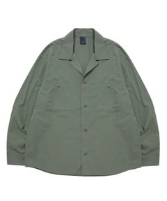 R9 M.I.L OPEN COLLARSHIRT (OLIVE) / ミリタリー シャツ