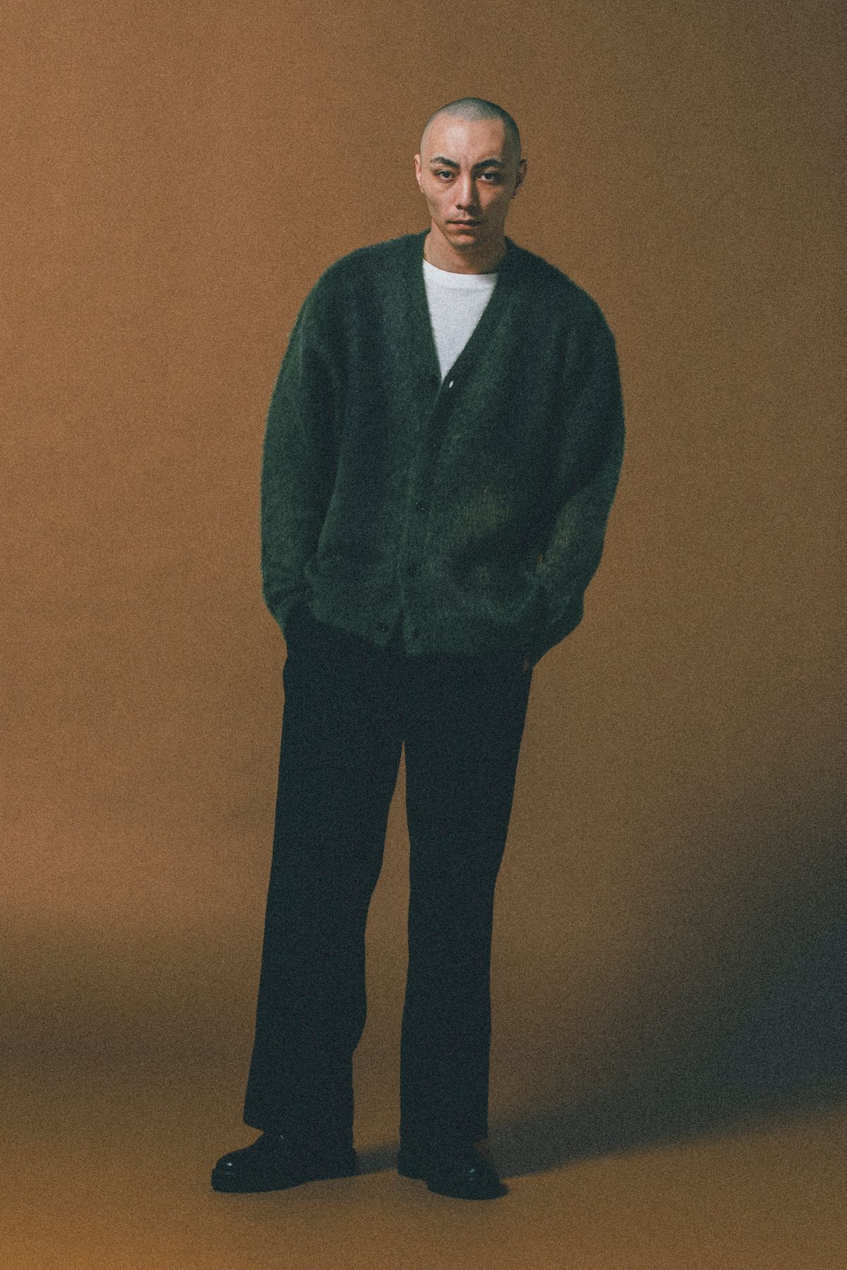 PATERNED CARDIGAN (GREEN) / オリジナル パターン柄 モヘア カーディガン