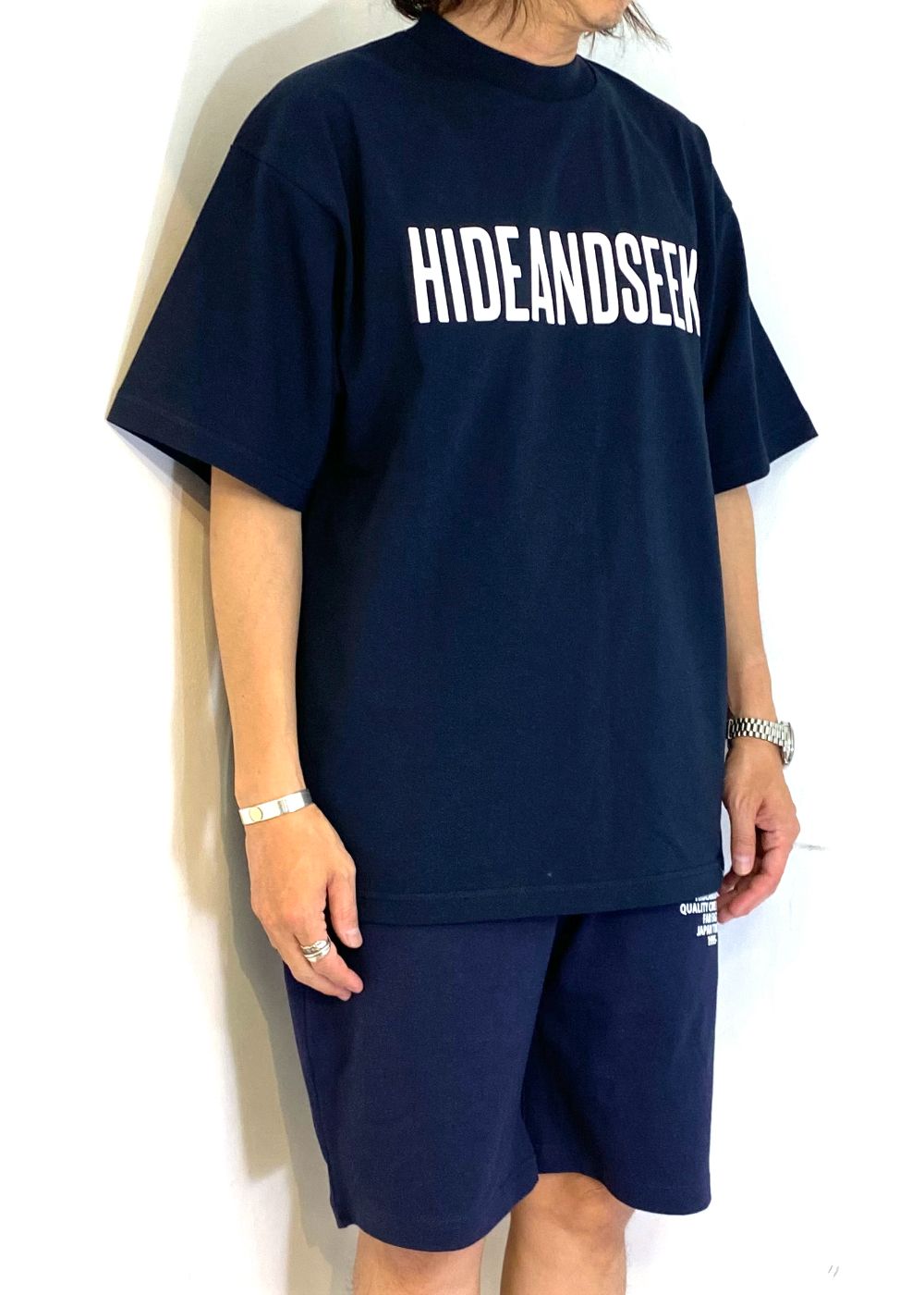 HAS Logo S/S Tee (BigSilhouette) (NAVY) / ヘビーオンス ワイド Tシャツ