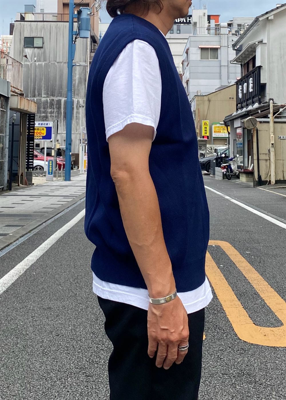 GDC×TW Cotton Knit Vest (NAVY) / ×TW コラボ ニット ベスト