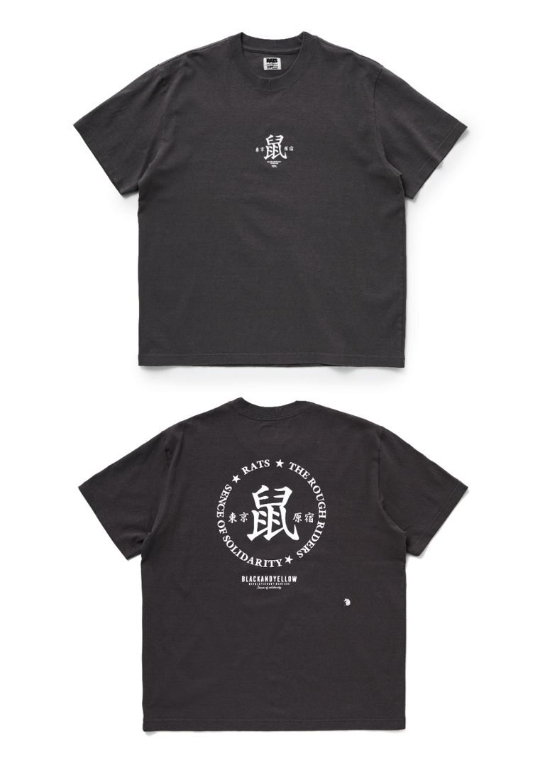RATS - 鼠 TEE (ASH BLACK) / 鼠 Tシャツ | LOOPHOLE